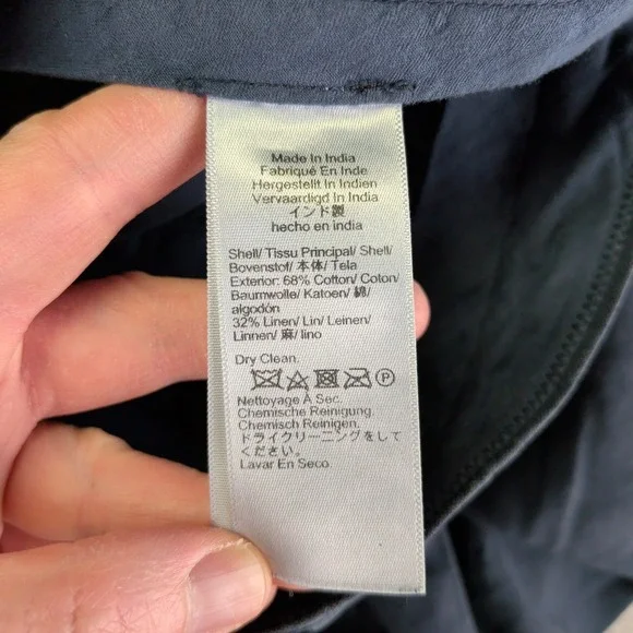 J.Crew Crosby Pleated Cotton Linen Navy Blue Trousers 30x30 CF189 New - Picture 4 of 9